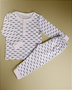 Pijama Blusa e Calça ML Menino - Carrinho Azul