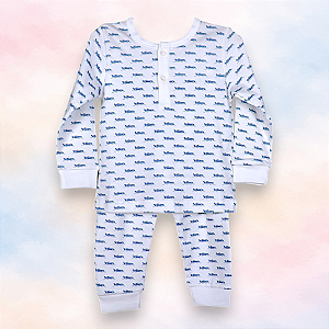 Pijama Blusa e Calça ML Menino - Carrinho Azul