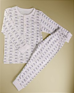 Pijama Blusa e Calça ML Menino - Coelho e Ovo Azul
