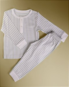 Pijama Blusa e Calça ML Menino - Listra Verde