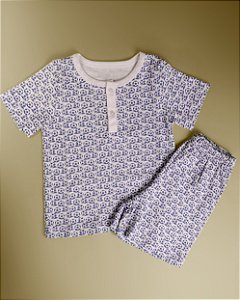 Pijama Blusa e Shorts MC - Bola Azul