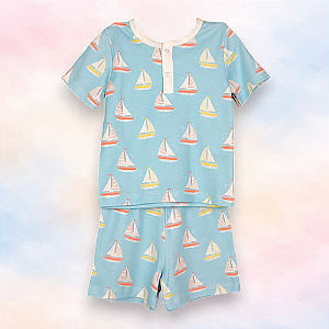 Pijama Blusa e Shorts MC - Barco Colorido Menino