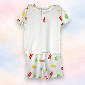 Pijama Blusa e Shorts MC - Picolé Colorido Menino