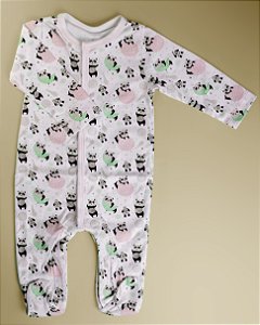 Macacão Broche Escondido - Panda Rosa