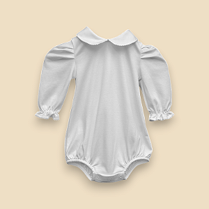 Body Menina ML - Branco Liso