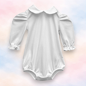 Body Menina ML - Branco Liso