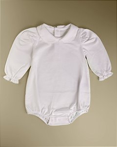 Body Menina ML - Branco Liso
