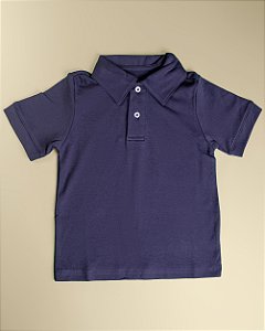 Camisa Polo MC - Azul Marinho Liso