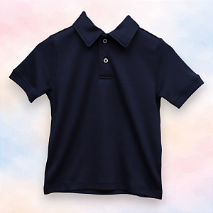 Camisa Polo MC - Azul Marinho Liso