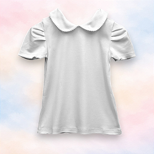 Camiseta Menina MC - Branco Liso