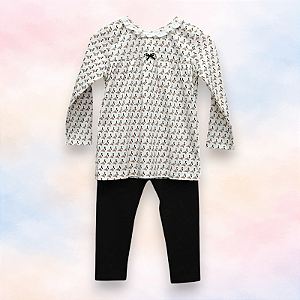 Camiseta Com Calça Gola Babadinho - Patinhos