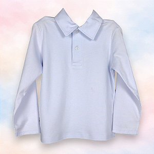 Camisa Polo ML - Celeste Liso