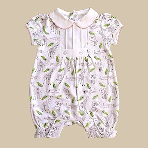 Macaquinho Botão - Safari Selvagem Menina