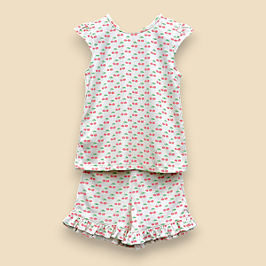 Pijama Camiseta e Shorts MC - Cereja