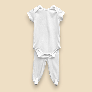 Pijama Body e Calça MC - Branco Liso