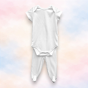 Pijama Body e Calça MC - Branco Liso