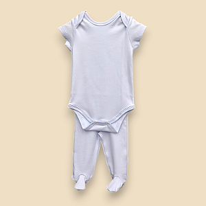 Pijama Body e Calça MC - Celeste Liso