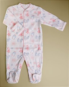 Macacão Broche Picueta Menina - Patins Rosa