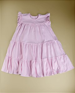 Vestido Listrado Rosa