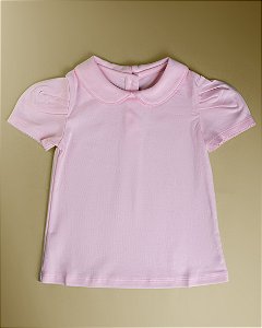 Camiseta Menina MC - Rosa Liso
