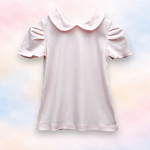 Camiseta Menina MC - Rosa Liso