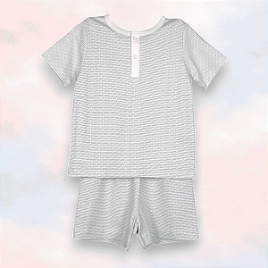 Pijama Blusa e Shorts Pechera MC - Traço e Ponto Azul