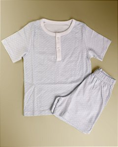 Pijama Blusa e Shorts Pechera MC - Traço e Ponto Azul