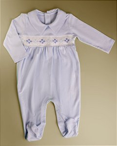 Macacão Smock Baralho Celeste - Celeste Liso
