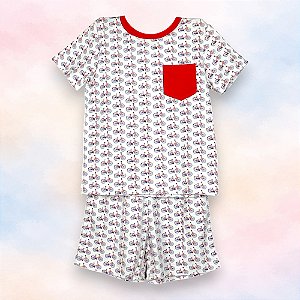 Pijama Blusa e Shorts MC - Bicicletas com Bolso