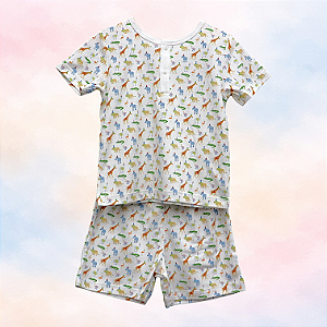 Pijama Blusa e Shorts MC - Safari Colorido