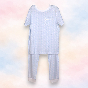 Pijama Blusa e Calça MC - Lua Celeste Minguante com Bolso