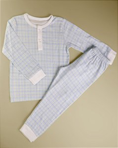 Pijama Blusa e Calça - Xadrez Verde e Azul