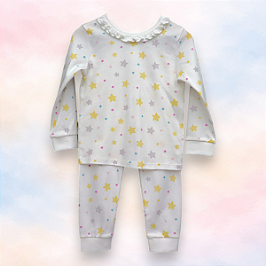 Pijama Blusa e Calça ML - Estrelinhas Menina