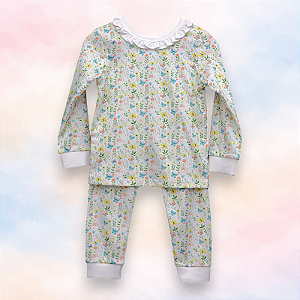 Pijama Blusa e Calça ML - Borboleta Florida