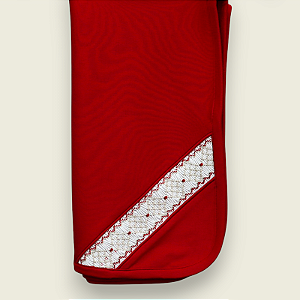 Manta Smock Ponto Vermelho - Vermelho Liso