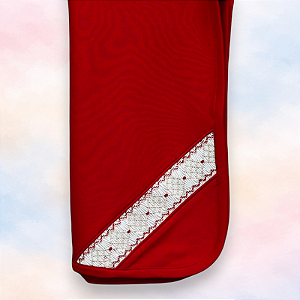 Manta Smock Ponto Vermelho - Vermelho Liso