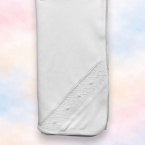 Manta Smock Bordado Branco Menina