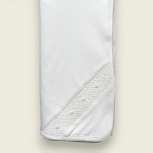 Manta Smock Bordado Branco Menina