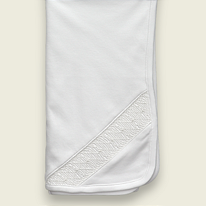 Manta Smock Bordado Branco Menino