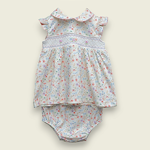 Vestido Smock Buquê - Flores Coloridas