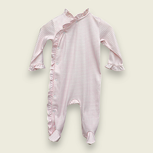 Macacão Viés Xadrez Rosa