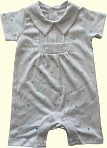 Macaquinho Botão Menino - Letras Coloridas