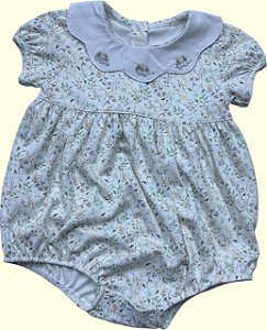 Macaquinho Body Galhos Coloridos - Gola Branca Ouriço Florido