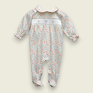 Macacão Smock Buquê de Flores - Flores Coloridas