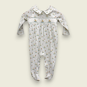 Macacão Smock Barco e Gaivota - Barco e Gaivota