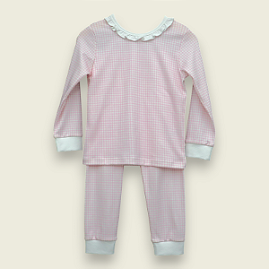 Pijama Blusa e Calça ML - Xadrez Rosa