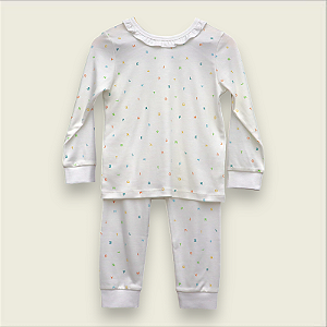 Pijama Blusa e Calça ML - Letras Coloridas Menina