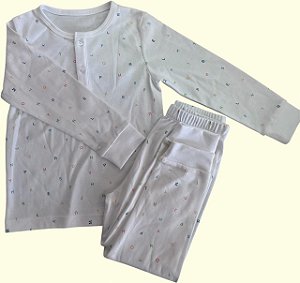 Pijama Blusa e Calça ML - Letras Coloridas Menino