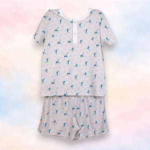 Pijama Blusa e Shorts MC - Futebol Cinza