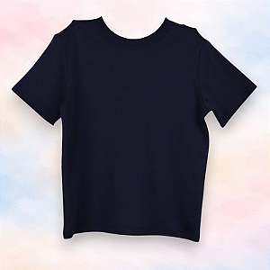 Camisa Gola Careca MC - Azul Marinho Liso